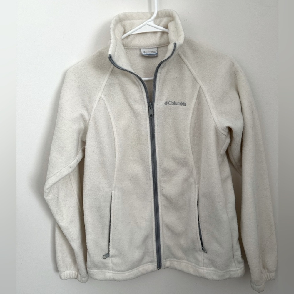 Columbia white zip up jacket size Small EUC